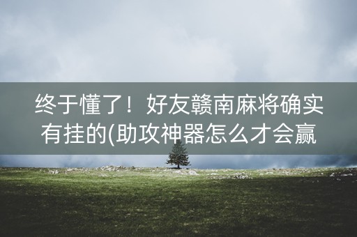 终于懂了！好友赣南麻将确实有挂的(助攻神器怎么才会赢)