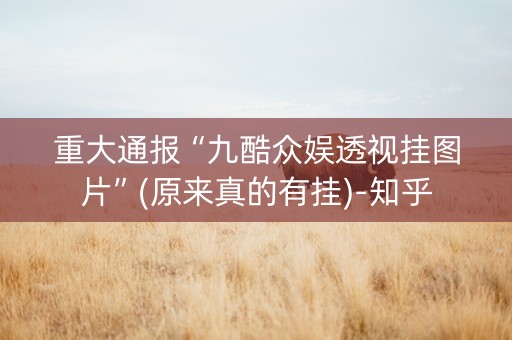 重大通报“九酷众娱透视挂图片”(原来真的有挂)-知乎
