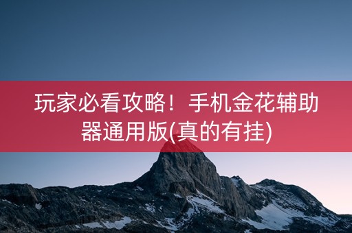 玩家必看攻略！手机金花辅助器通用版(真的有挂)