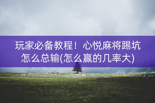 玩家必备教程！心悦麻将踢坑怎么总输(怎么赢的几率大)