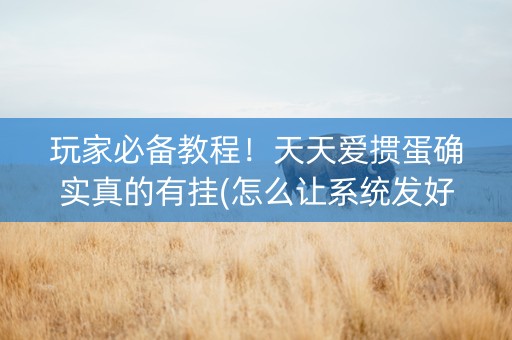 玩家必备教程！天天爱掼蛋确实真的有挂(怎么让系统发好牌)