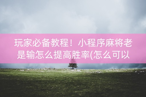 玩家必备教程！小程序麻将老是输怎么提高胜率(怎么可以赢)