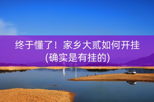 终于懂了！家乡大贰如何开挂(确实是有挂的)