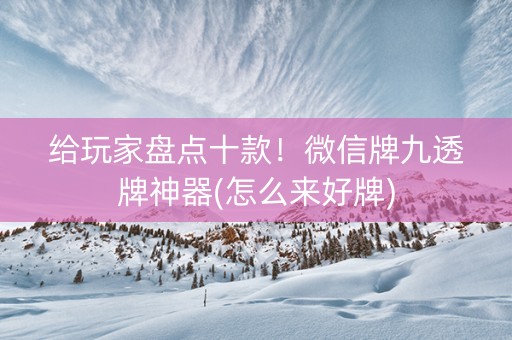 给玩家盘点十款！微信牌九透牌神器(怎么来好牌)