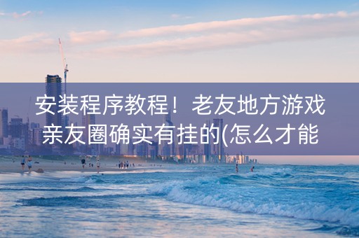 安装程序教程！老友地方游戏亲友圈确实有挂的(怎么才能调胜率)