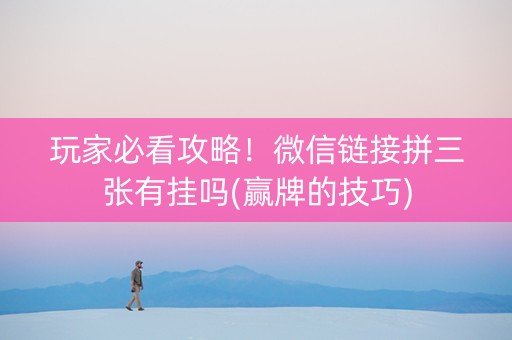 玩家必看攻略！微信链接拼三张有挂吗(赢牌的技巧)