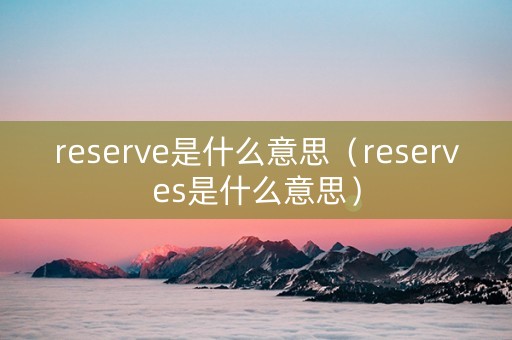reserve是什么意思（reserves是什么意思）