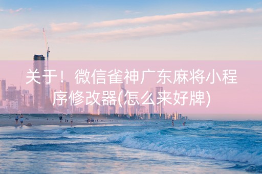 关于！微信雀神广东麻将小程序修改器(怎么来好牌)