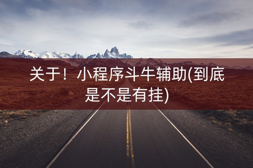 关于！小程序斗牛辅助(到底是不是有挂)