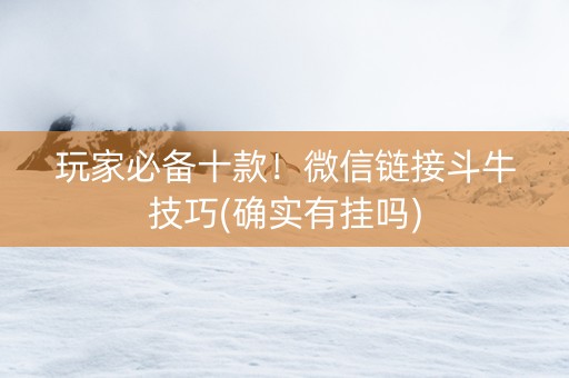 玩家必备十款！微信链接斗牛技巧(确实有挂吗)