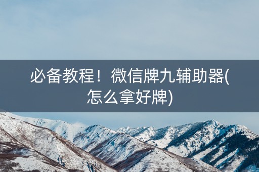 必备教程！微信牌九辅助器(怎么拿好牌)