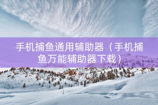 手机捕鱼通用辅助器（手机捕鱼万能辅助器下载）