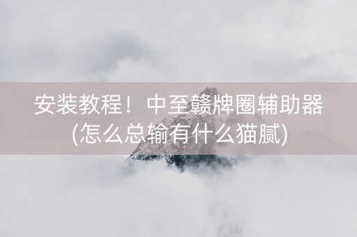 安装教程！中至赣牌圈辅助器(怎么总输有什么猫腻)