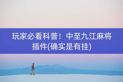 玩家必看科普！中至九江麻将插件(确实是有挂)