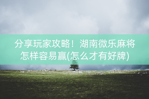 分享玩家攻略！湖南微乐麻将怎样容易赢(怎么才有好牌)