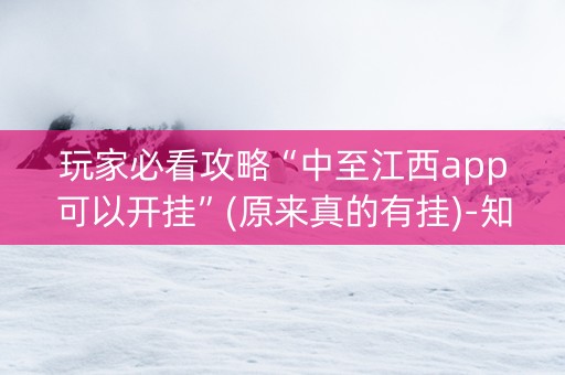 玩家必看攻略“中至江西app可以开挂”(原来真的有挂)-知乎