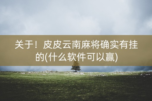 关于！皮皮云南麻将确实有挂的(什么软件可以赢)