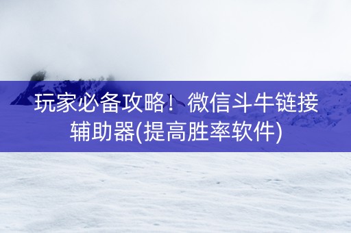 玩家必备攻略！微信斗牛链接辅助器(提高胜率软件)