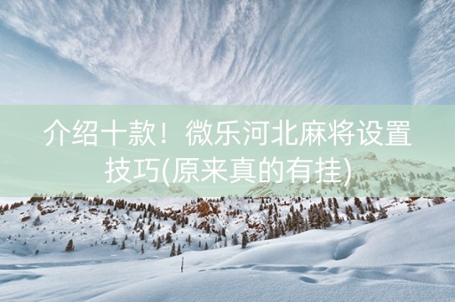 介绍十款！微乐河北麻将设置技巧(原来真的有挂)
