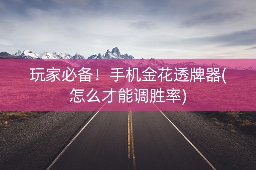 玩家必备！手机金花透牌器(怎么才能调胜率)