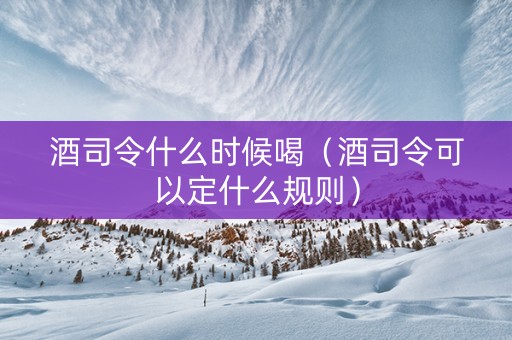 酒司令什么时候喝（酒司令可以定什么规则）