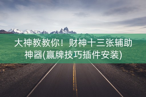 大神教教你！财神十三张辅助神器(赢牌技巧插件安装)