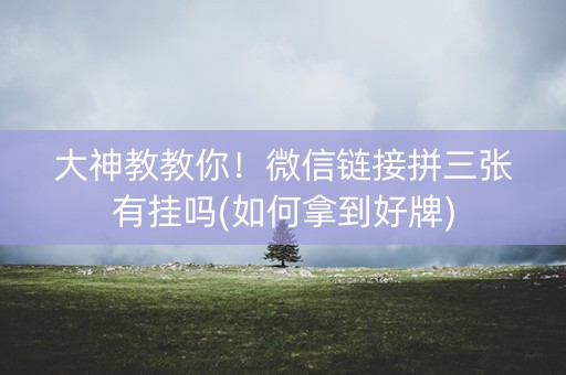 大神教教你！微信链接拼三张有挂吗(如何拿到好牌)