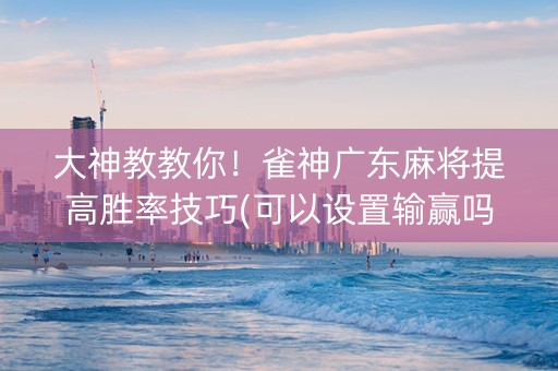 大神教教你！雀神广东麻将提高胜率技巧(可以设置输赢吗)