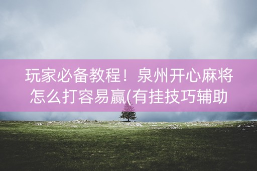 玩家必备教程！泉州开心麻将怎么打容易赢(有挂技巧辅助器)