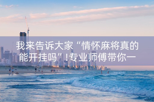 我来告诉大家“情怀麻将真的能开挂吗”!专业师傅带你一起了解（详细教程）-知乎
