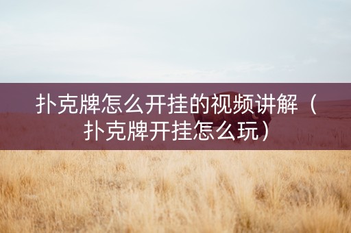 扑克牌怎么开挂的视频讲解（扑克牌开挂怎么玩）