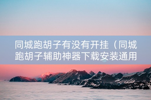 同城跑胡子有没有开挂（同城跑胡子辅助神器下载安装通用版）