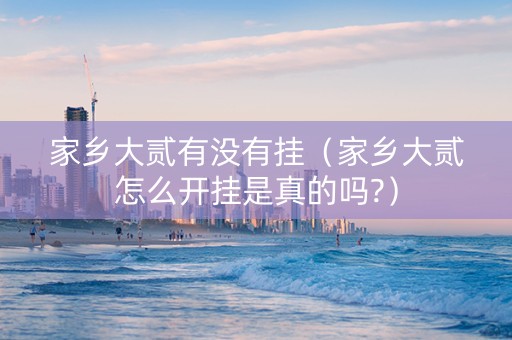 家乡大贰有没有挂（家乡大贰怎么开挂是真的吗?）