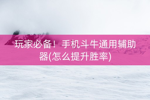 玩家必备！手机斗牛通用辅助器(怎么提升胜率)