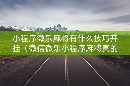 小程序微乐麻将有什么技巧开挂（微信微乐小程序麻将真的能开挂么其实另有马脚）