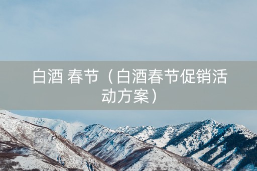 白酒 春节（白酒春节促销活动方案）
