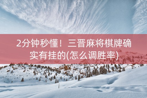 2分钟秒懂！三晋麻将棋牌确实有挂的(怎么调胜率)