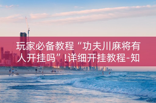 玩家必备教程“功夫川麻将有人开挂吗”!详细开挂教程-知乎