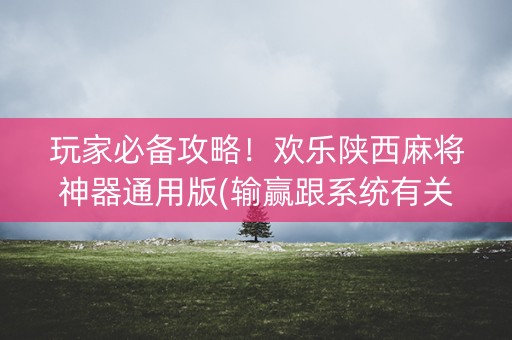 玩家必备攻略！欢乐陕西麻将神器通用版(输赢跟系统有关系吗)