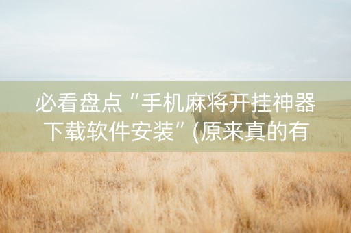必看盘点“手机麻将开挂神器下载软件安装”(原来真的有挂)-知乎
