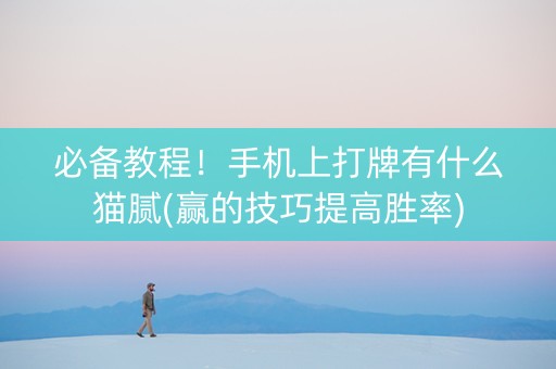 必备教程！手机上打牌有什么猫腻(赢的技巧提高胜率)