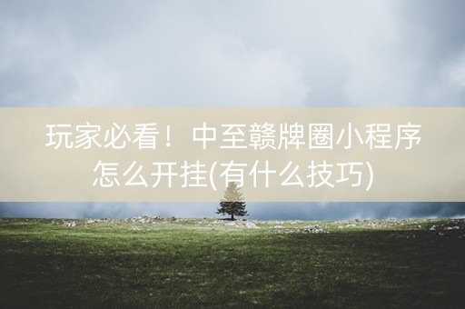 玩家必看！中至赣牌圈小程序怎么开挂(有什么技巧)