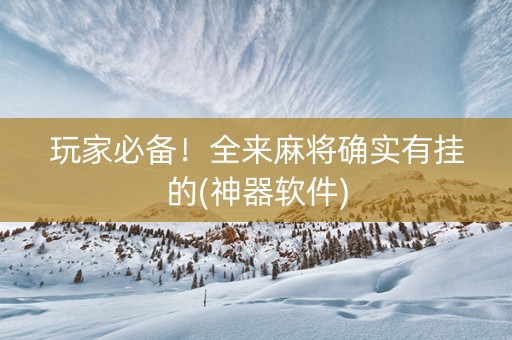 玩家必备！全来麻将确实有挂的(神器软件)