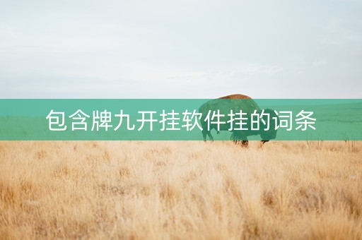 包含牌九开挂软件挂的词条