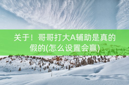 关于！哥哥打大A辅助是真的假的(怎么设置会赢)