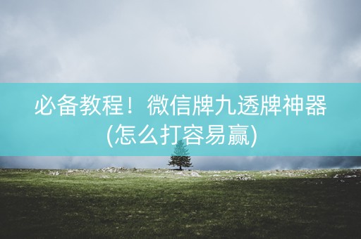必备教程！微信牌九透牌神器(怎么打容易赢)