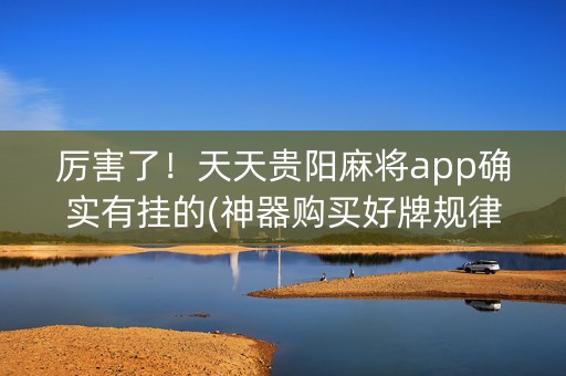厉害了！天天贵阳麻将app确实有挂的(神器购买好牌规律)