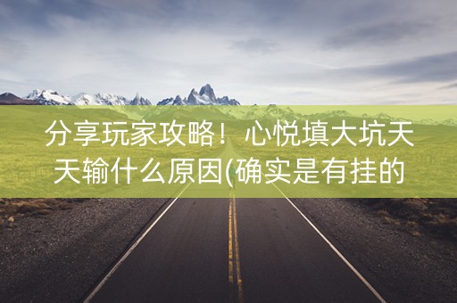 分享玩家攻略！心悦填大坑天天输什么原因(确实是有挂的)