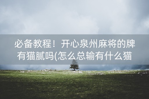 必备教程！开心泉州麻将的牌有猫腻吗(怎么总输有什么猫腻)