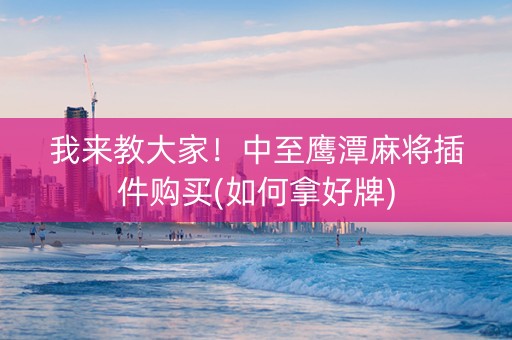 我来教大家！中至鹰潭麻将插件购买(如何拿好牌)